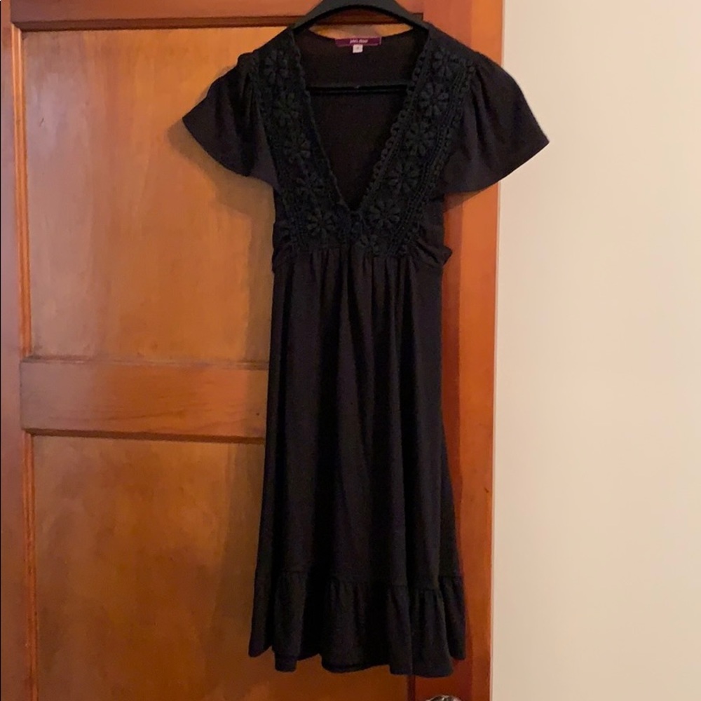 Black dress with crochet detail